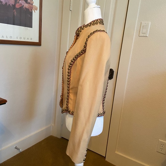 Custom wool studded military inspired western jacket - Picture 6 of 6